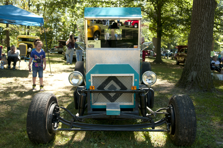 A 1923 Ford Wrecker stands on display during the Lucky Teter Rebel Run Car Show in Noblesville, Saturday, August 24, 2013.
