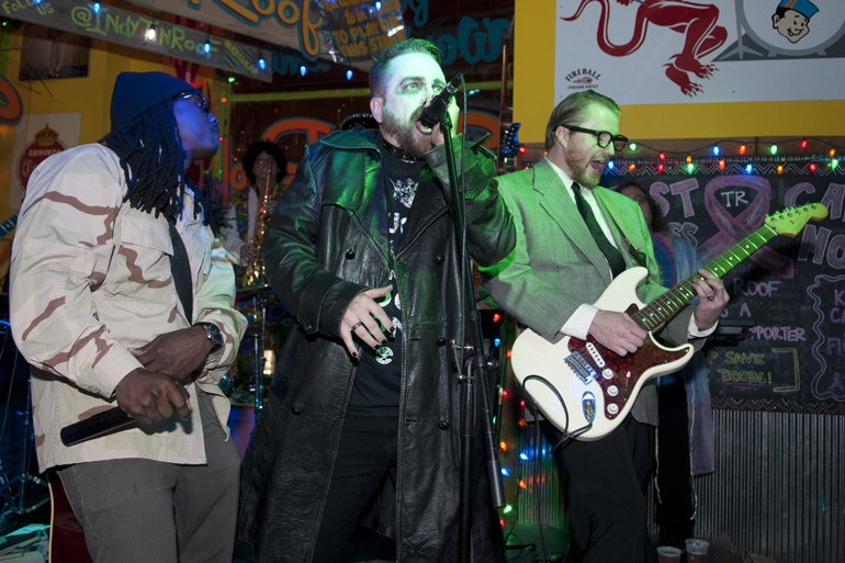 The band Chicago Loud 9 perform during a Halloween party at Tin Roof, Thursday, Oct. 31, 2013.