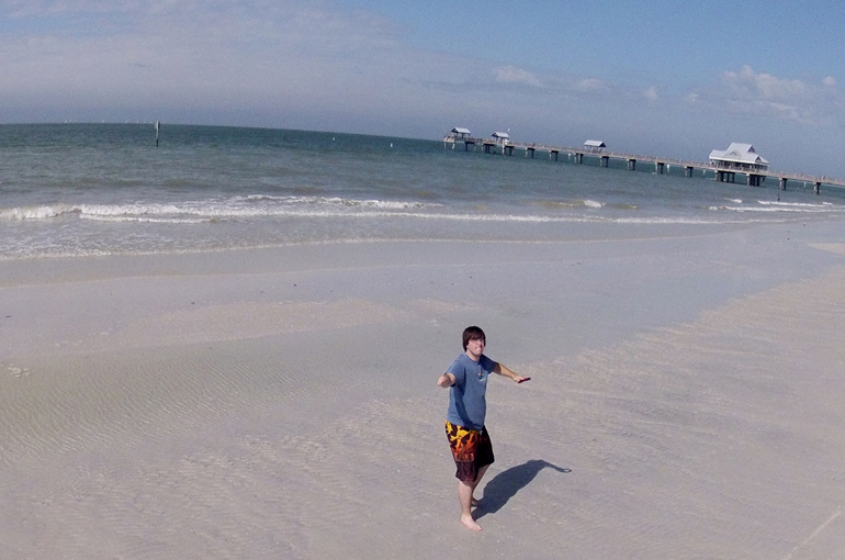 Landing the kite, Clearwater Beach, Florida, Nov. 17, 2012