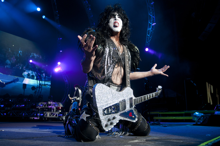 Paul Stanley of KISS performs at Klipsch Music Center, Friday, Aug. 22, 2014.