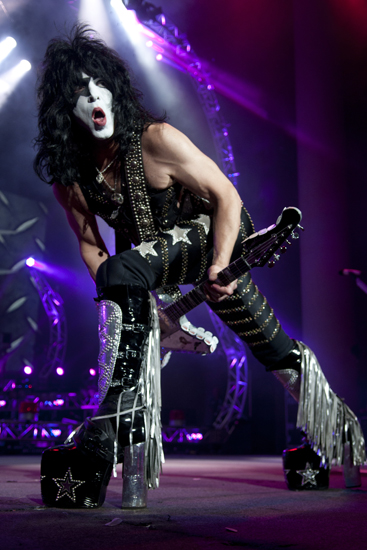 Paul Stanley of KISS performs at Klipsch Music Center, Friday, Aug. 22, 2014.