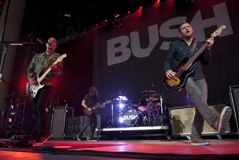 Bush vocalist/guitarist Gavin Rossdale and bass player Corey Britz perform during May Day at Klipsch Music Center, Saturday, May 11, 2013. (Alex Farris / For The Star)