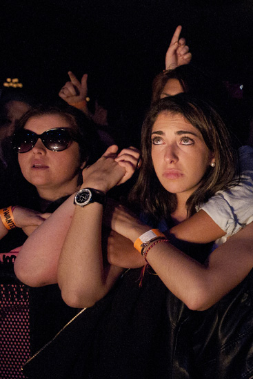 Fans await the start of The Wanted\'s performance in the Egyptian Room at Old National Centre, Thursday, May 15, 2014.