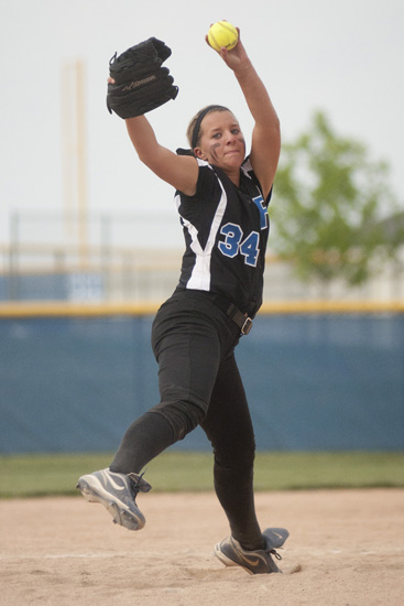 Franklin pitcher Olivia Paszek pitches late in the game during the Sectional 13 softball championship game at Franklin Community High School, Wednesday, May 28, 2014.
